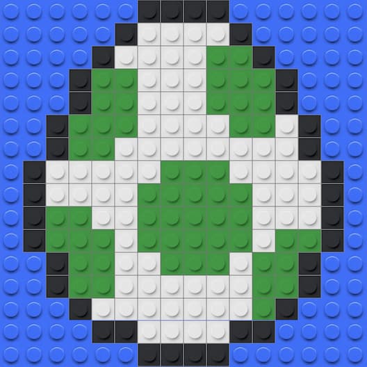 Mosa&iuml;que briques LEGO Oeuf Yoshi Mario Bros